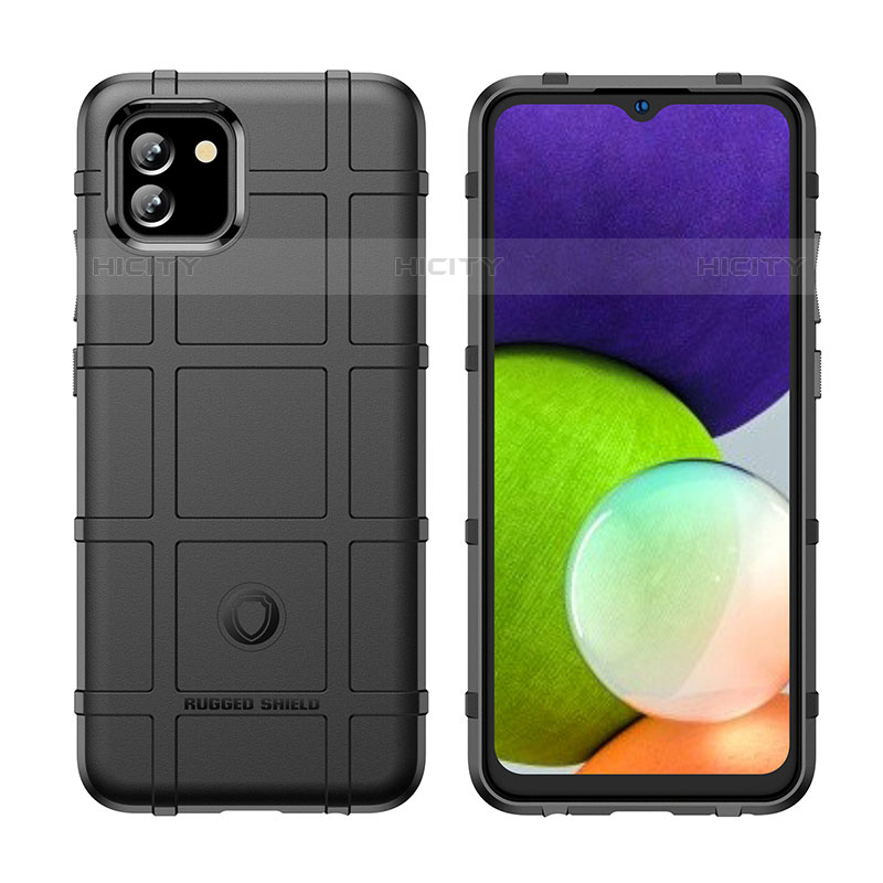 Custodia Silicone Ultra Sottile Morbida 360 Gradi Cover J02S per Samsung Galaxy A03 Nero