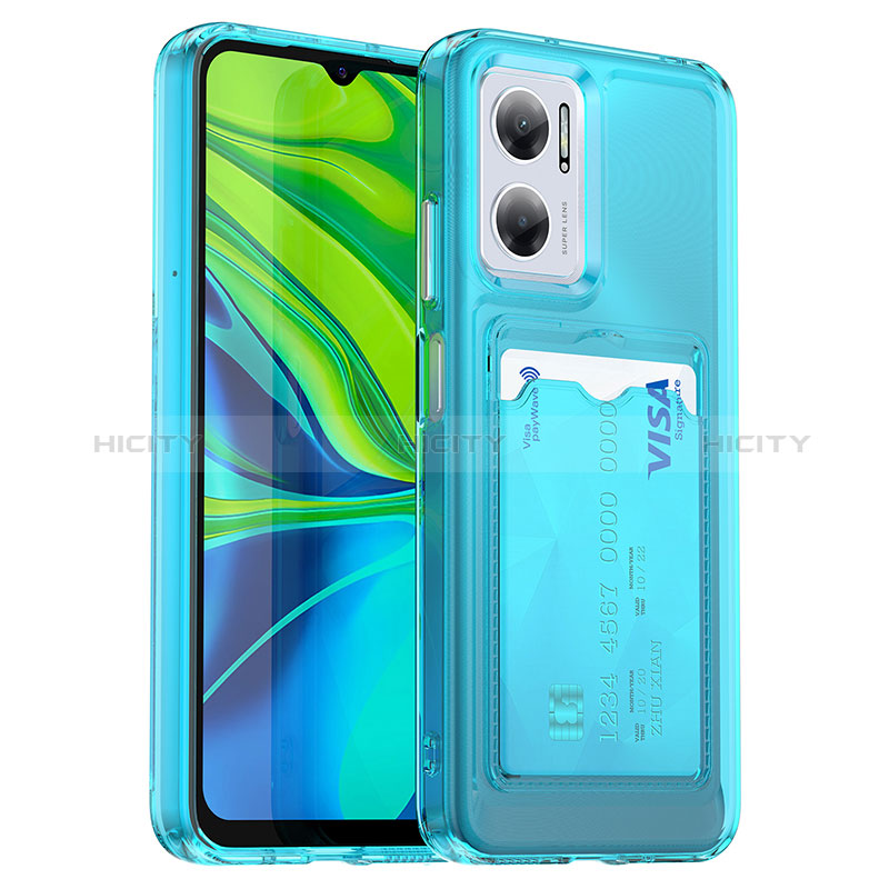 Custodia Silicone Ultra Sottile Morbida 360 Gradi Cover J02S per Xiaomi Redmi 11 Prime 5G Cielo Blu