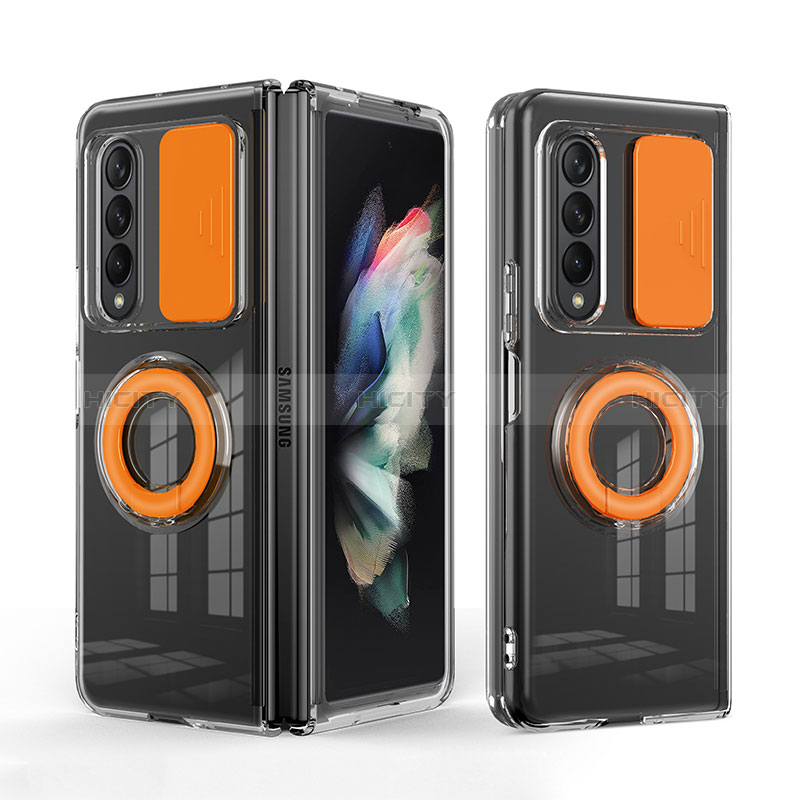 Custodia Silicone Ultra Sottile Morbida 360 Gradi Cover MJ1 per Samsung Galaxy Z Fold3 5G Arancione