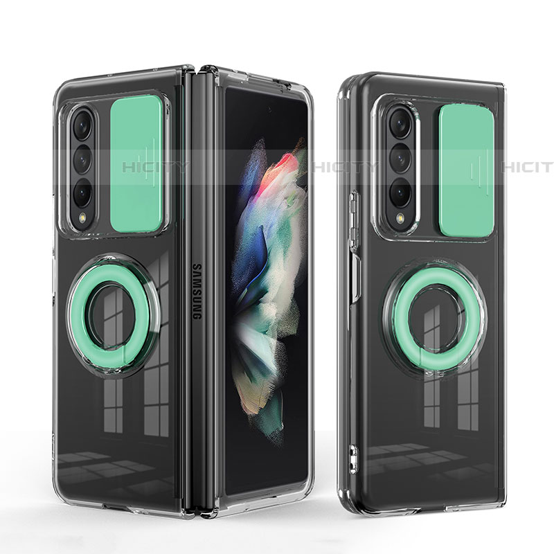 Custodia Silicone Ultra Sottile Morbida 360 Gradi Cover MJ1 per Samsung Galaxy Z Fold4 5G Verde Pastello