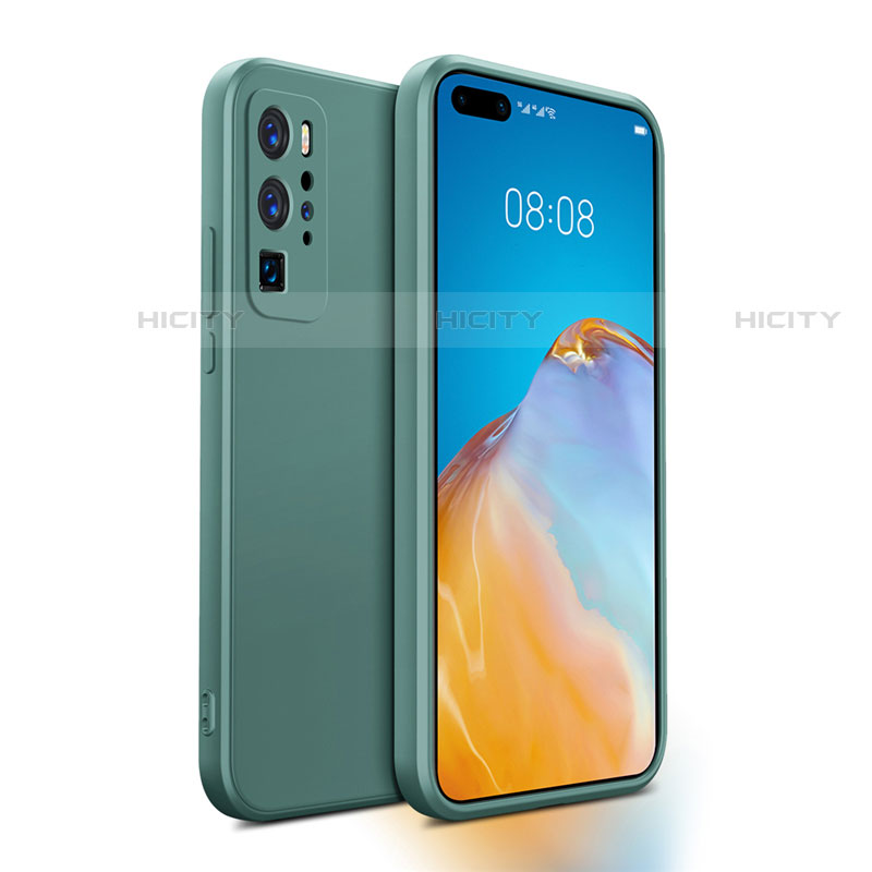 Custodia Silicone Ultra Sottile Morbida 360 Gradi Cover N01 per Huawei P40 Pro Verde Notte