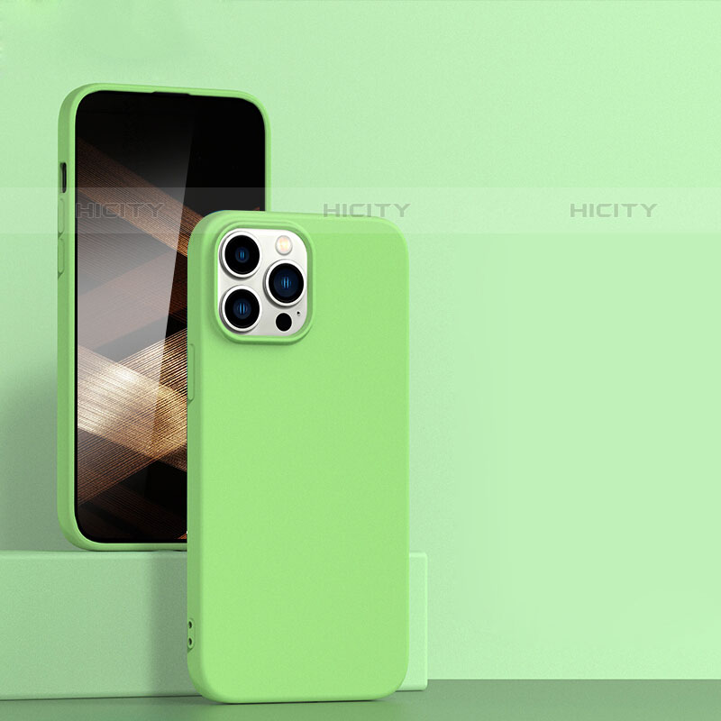 Custodia Silicone Ultra Sottile Morbida 360 Gradi Cover per Apple iPhone 16 Pro Max Verde Pastello