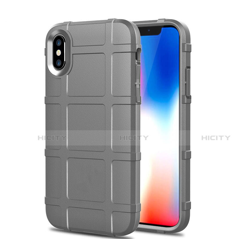 Custodia Silicone Ultra Sottile Morbida 360 Gradi Cover per Apple iPhone X Argento