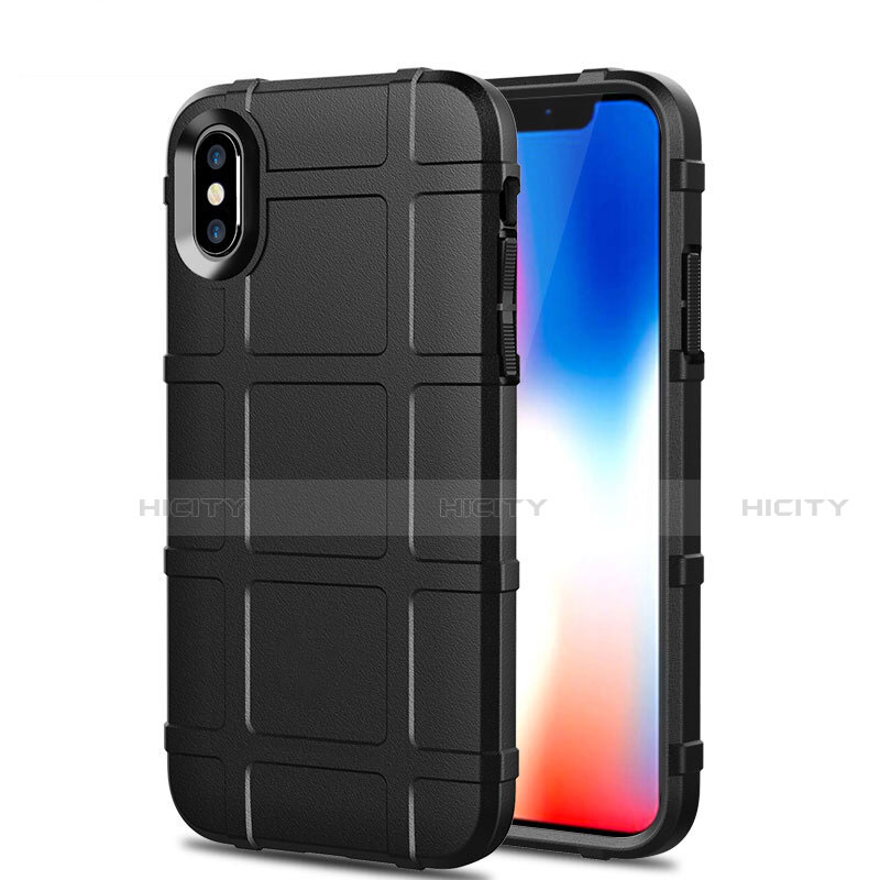 Custodia Silicone Ultra Sottile Morbida 360 Gradi Cover per Apple iPhone X Nero