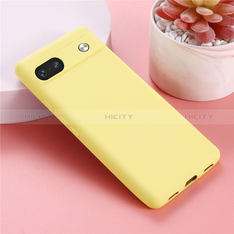 Custodia Silicone Ultra Sottile Morbida 360 Gradi Cover per Google Pixel 7a 5G Giallo