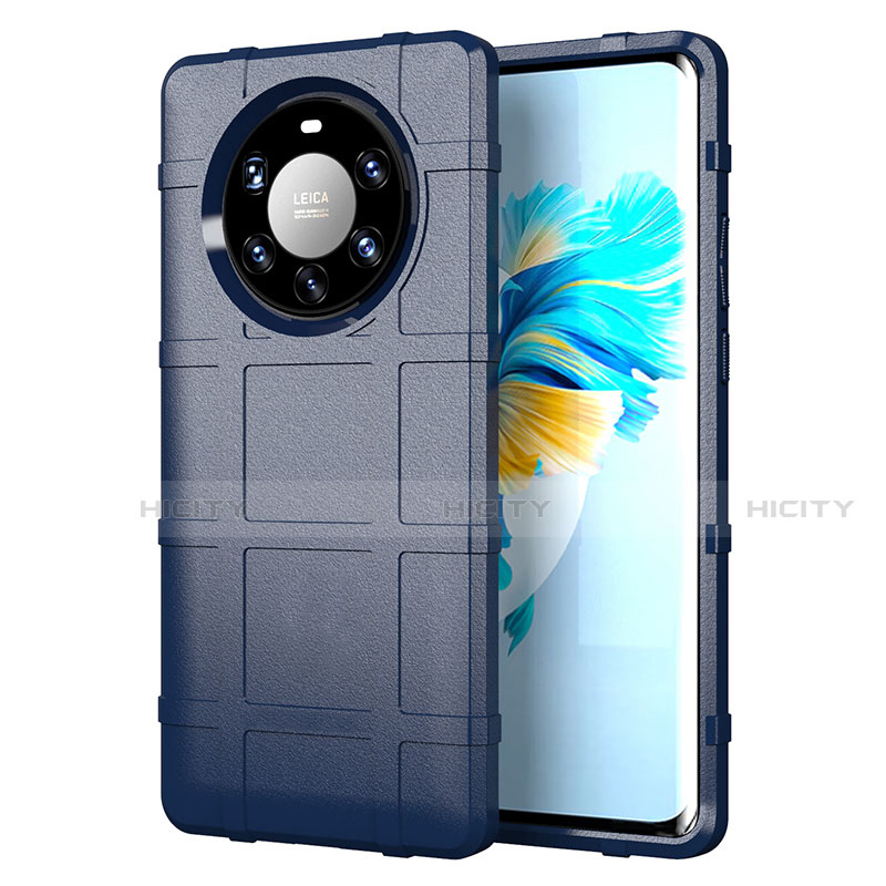 Custodia Silicone Ultra Sottile Morbida 360 Gradi Cover per Huawei Mate 40 Pro+ Plus Blu