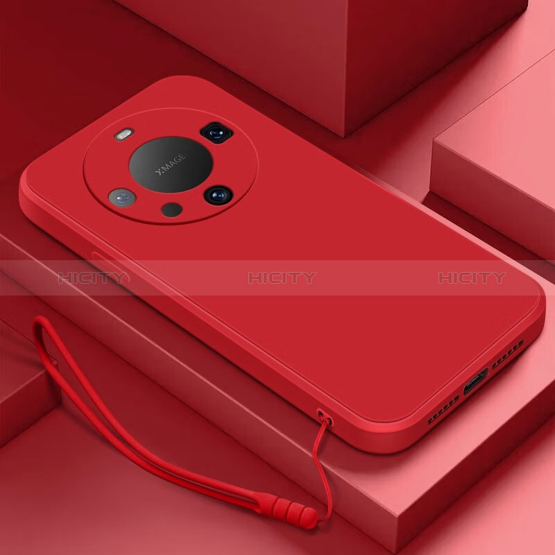 Custodia Silicone Ultra Sottile Morbida 360 Gradi Cover per Huawei Mate 60 Pro+ Plus Rosso