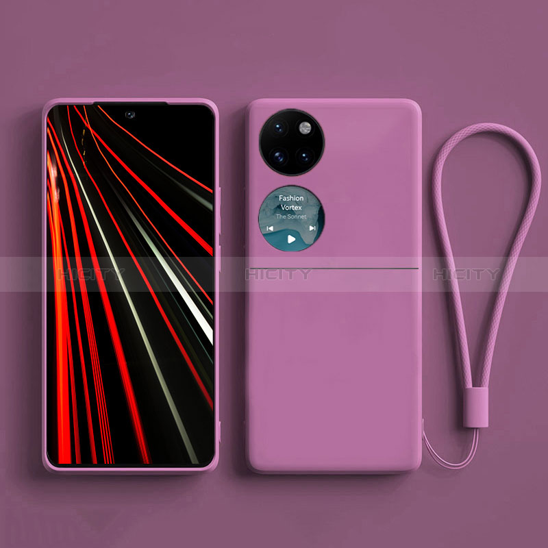 Custodia Silicone Ultra Sottile Morbida 360 Gradi Cover per Huawei P50 Pocket Viola