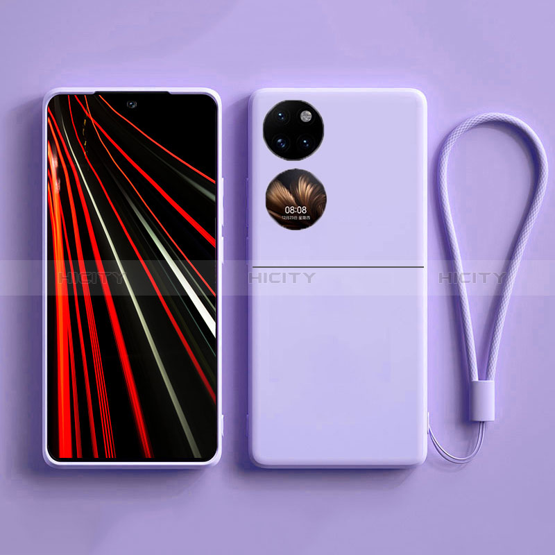 Custodia Silicone Ultra Sottile Morbida 360 Gradi Cover per Huawei P60 Pocket Lavanda