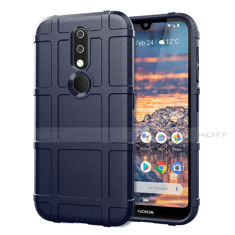 Custodia Silicone Ultra Sottile Morbida 360 Gradi Cover per Nokia 4.2 Blu