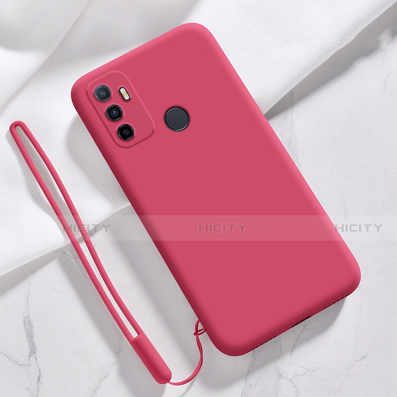 Custodia Silicone Ultra Sottile Morbida 360 Gradi Cover per Oppo A32 Rosso Rosa