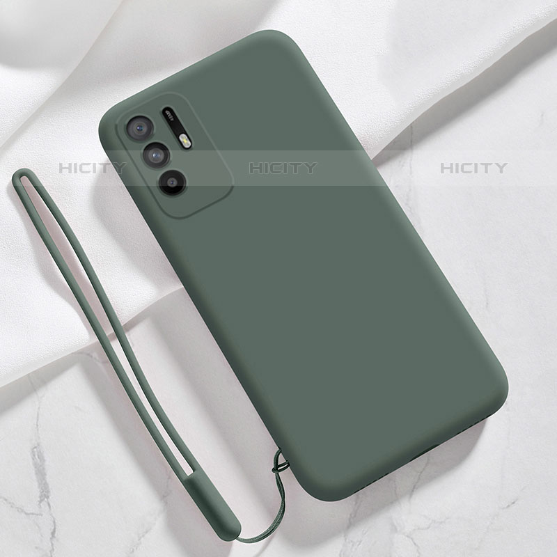 Custodia Silicone Ultra Sottile Morbida 360 Gradi Cover per Oppo A95 5G Verde Notte