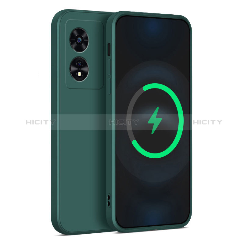 Custodia Silicone Ultra Sottile Morbida 360 Gradi Cover per Oppo A97 5G Verde Notte