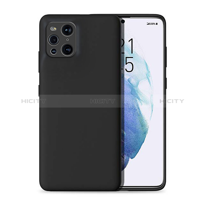 Custodia Silicone Ultra Sottile Morbida 360 Gradi Cover per Oppo Find X3 5G Nero