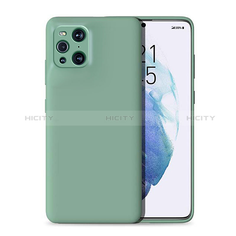 Custodia Silicone Ultra Sottile Morbida 360 Gradi Cover per Oppo Find X3 5G Verde