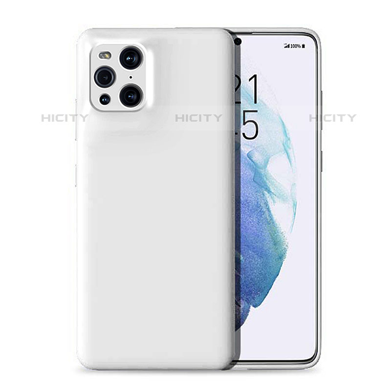 Custodia Silicone Ultra Sottile Morbida 360 Gradi Cover per Oppo Find X3 Pro 5G Bianco