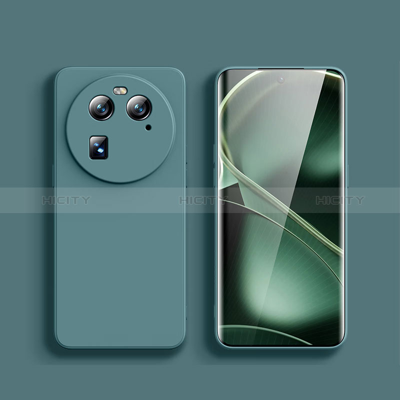 Custodia Silicone Ultra Sottile Morbida 360 Gradi Cover per Oppo Find X6 5G Verde Notte