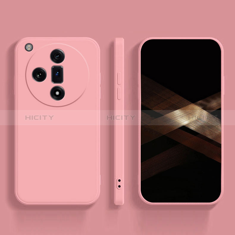 Custodia Silicone Ultra Sottile Morbida 360 Gradi Cover per Oppo Find X7 5G Rosa