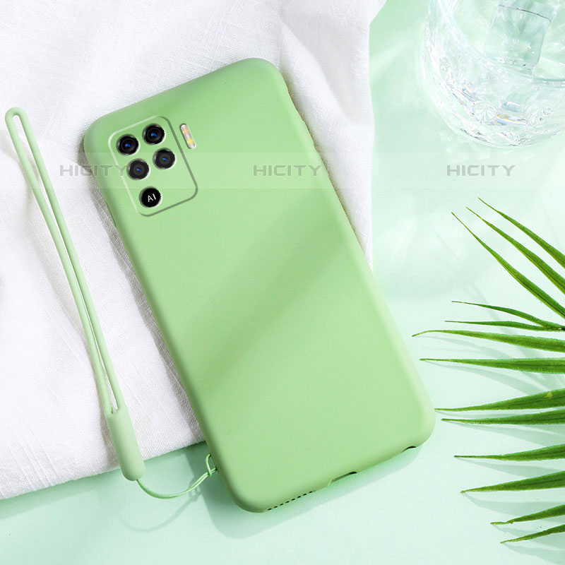 Custodia Silicone Ultra Sottile Morbida 360 Gradi Cover per Oppo Reno5 F Verde Pastello