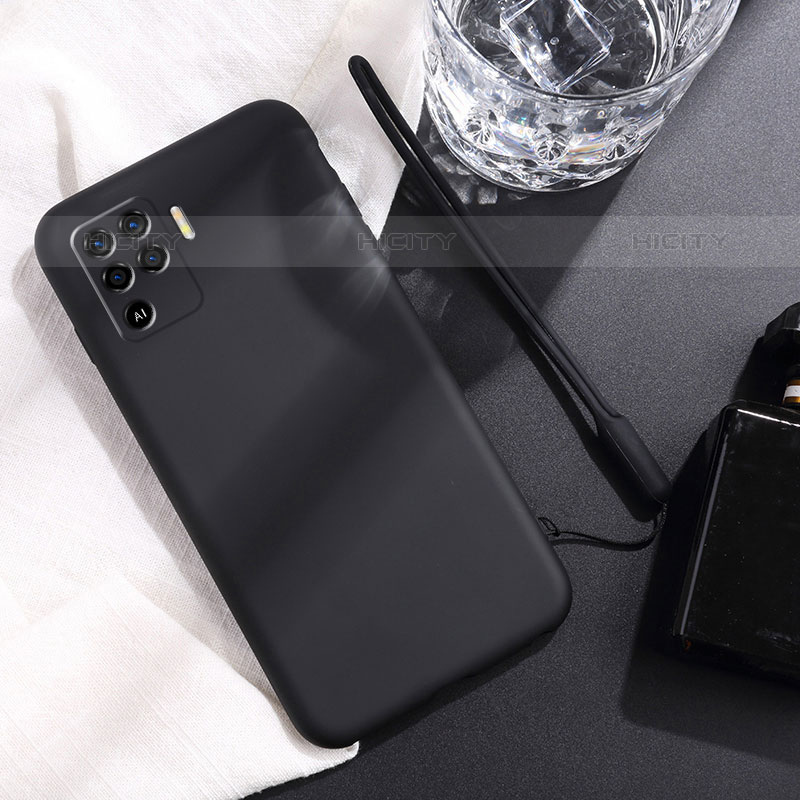 Custodia Silicone Ultra Sottile Morbida 360 Gradi Cover per Oppo Reno5 Lite Nero