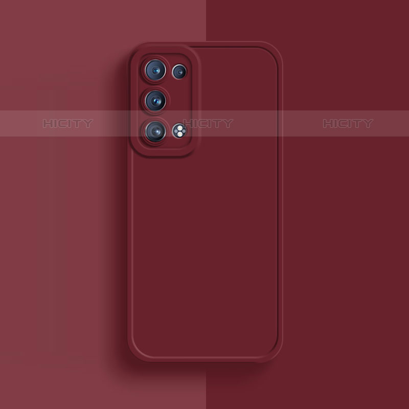 Custodia Silicone Ultra Sottile Morbida 360 Gradi Cover per Oppo Reno6 Pro 5G Rosso