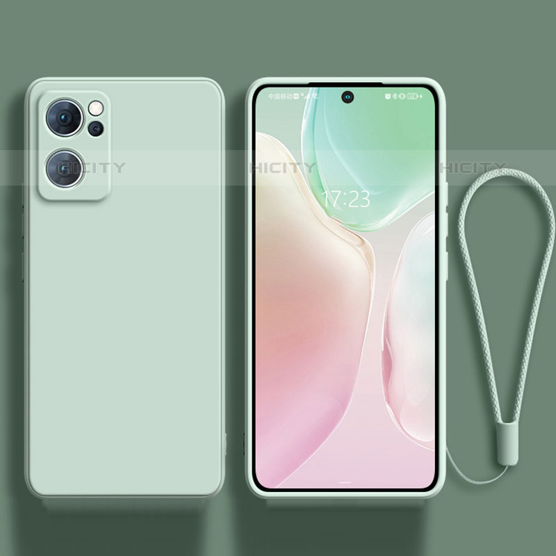 Custodia Silicone Ultra Sottile Morbida 360 Gradi Cover per Oppo Reno7 SE 5G Verde Pastello