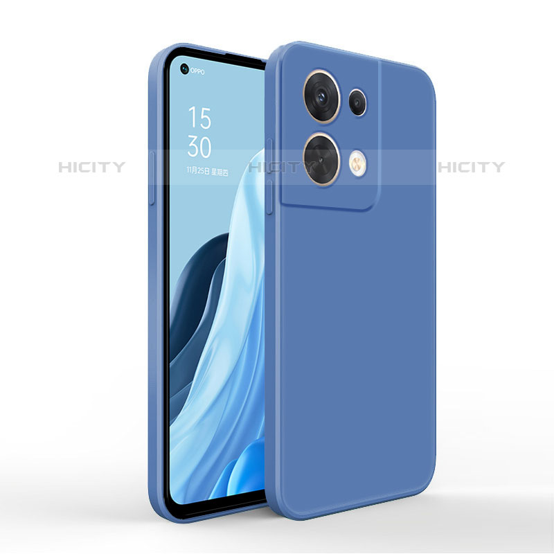 Custodia Silicone Ultra Sottile Morbida 360 Gradi Cover per Oppo Reno8 Pro+ Plus 5G Blu