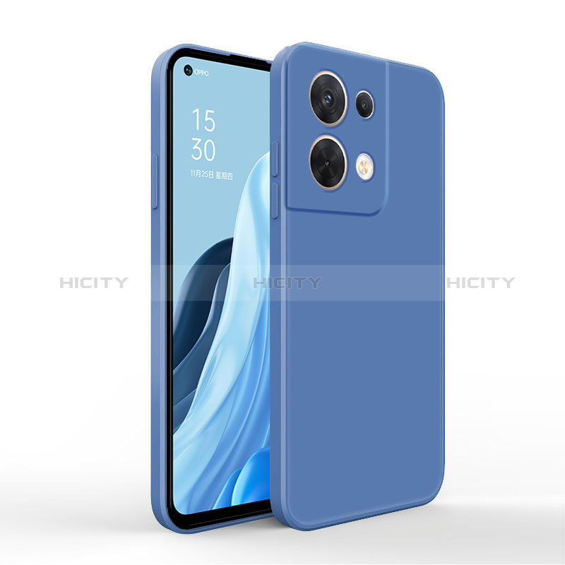 Custodia Silicone Ultra Sottile Morbida 360 Gradi Cover per Oppo Reno9 Pro+ Plus 5G Blu