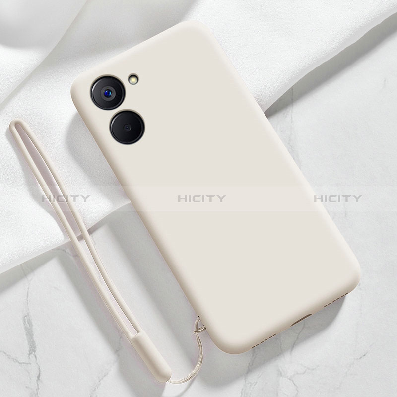 Custodia Silicone Ultra Sottile Morbida 360 Gradi Cover per Realme V30t 5G Bianco