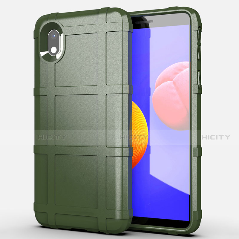 Custodia Silicone Ultra Sottile Morbida 360 Gradi Cover per Samsung Galaxy A01 Core Verde Militare