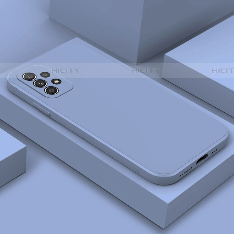 Custodia Silicone Ultra Sottile Morbida 360 Gradi Cover per Samsung Galaxy A52 5G Grigio Lavanda