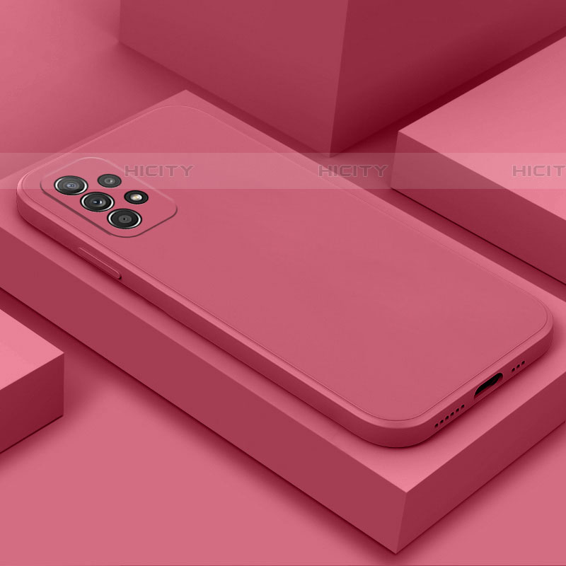 Custodia Silicone Ultra Sottile Morbida 360 Gradi Cover per Samsung Galaxy A52 5G Rosa Caldo