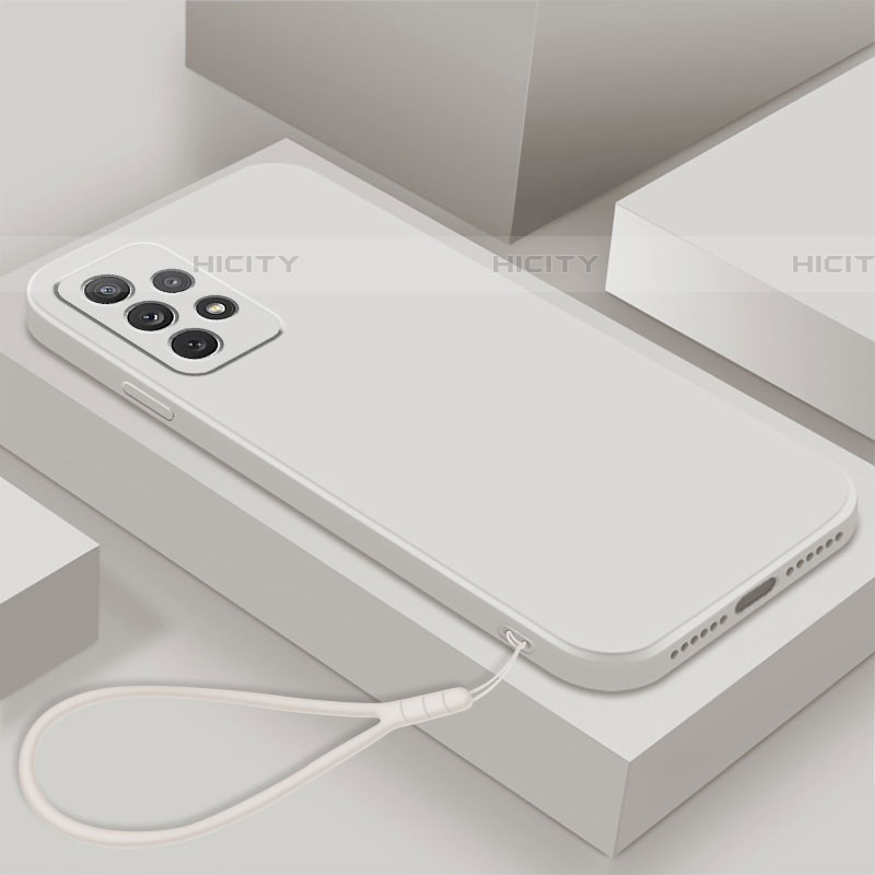 Custodia Silicone Ultra Sottile Morbida 360 Gradi Cover per Samsung Galaxy A72 5G Bianco