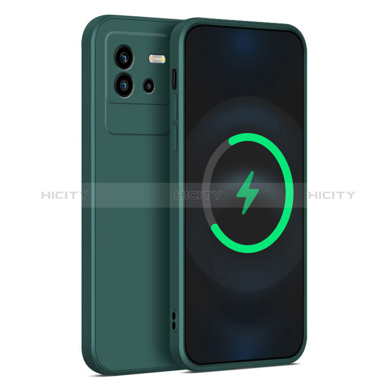 Custodia Silicone Ultra Sottile Morbida 360 Gradi Cover per Vivo iQOO Neo6 SE 5G Verde Notte