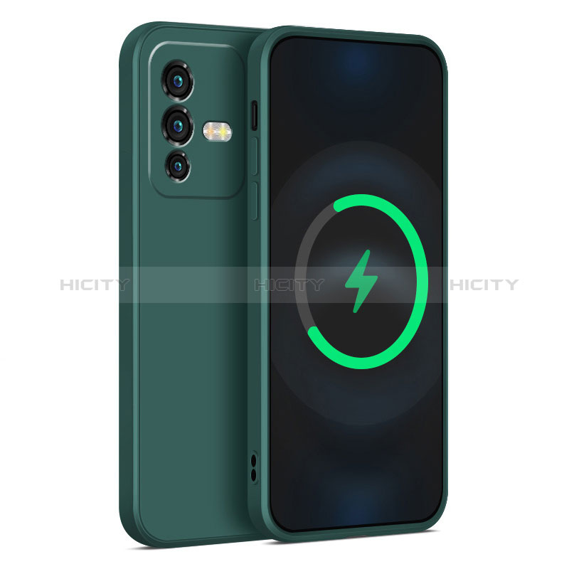 Custodia Silicone Ultra Sottile Morbida 360 Gradi Cover per Vivo V23 Pro 5G Verde Notte