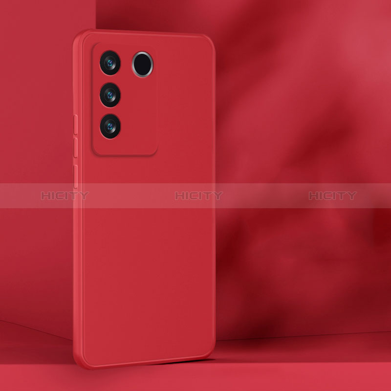 Custodia Silicone Ultra Sottile Morbida 360 Gradi Cover per Vivo V27 Pro 5G Rosso