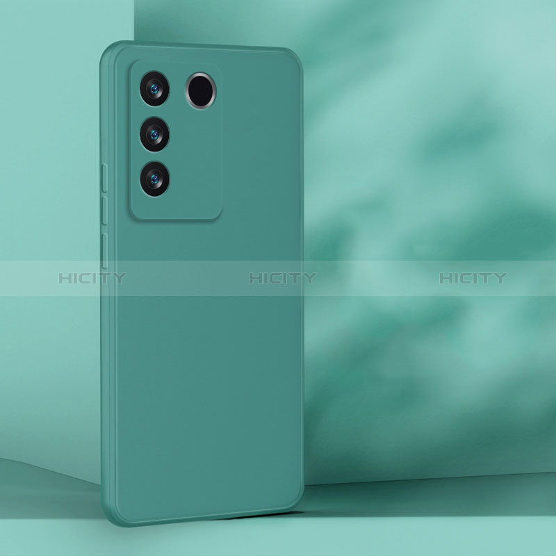 Custodia Silicone Ultra Sottile Morbida 360 Gradi Cover per Vivo V27 Pro 5G Verde Notte