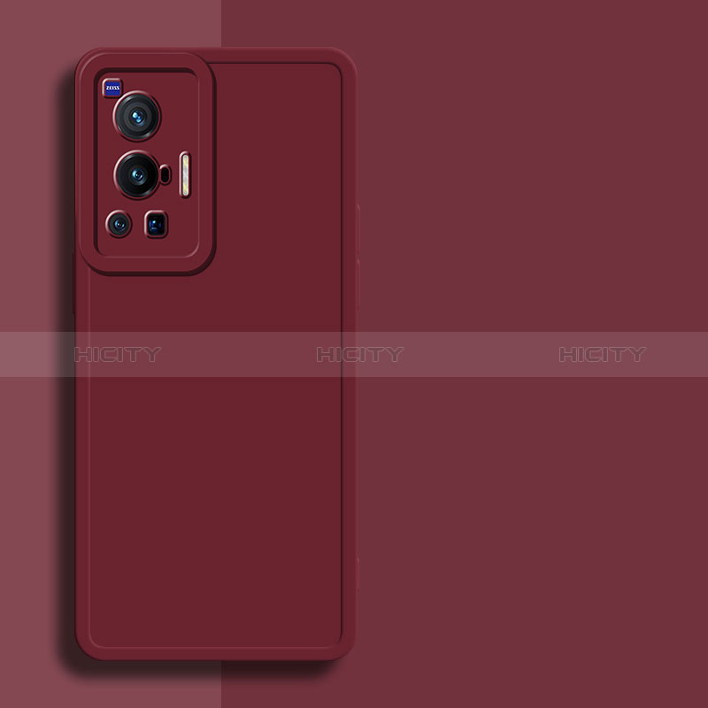 Custodia Silicone Ultra Sottile Morbida 360 Gradi Cover per Vivo X70 Pro 5G Rosso