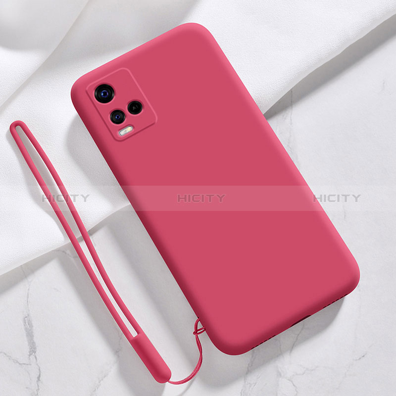 Custodia Silicone Ultra Sottile Morbida 360 Gradi Cover per Vivo Y21s Rosso