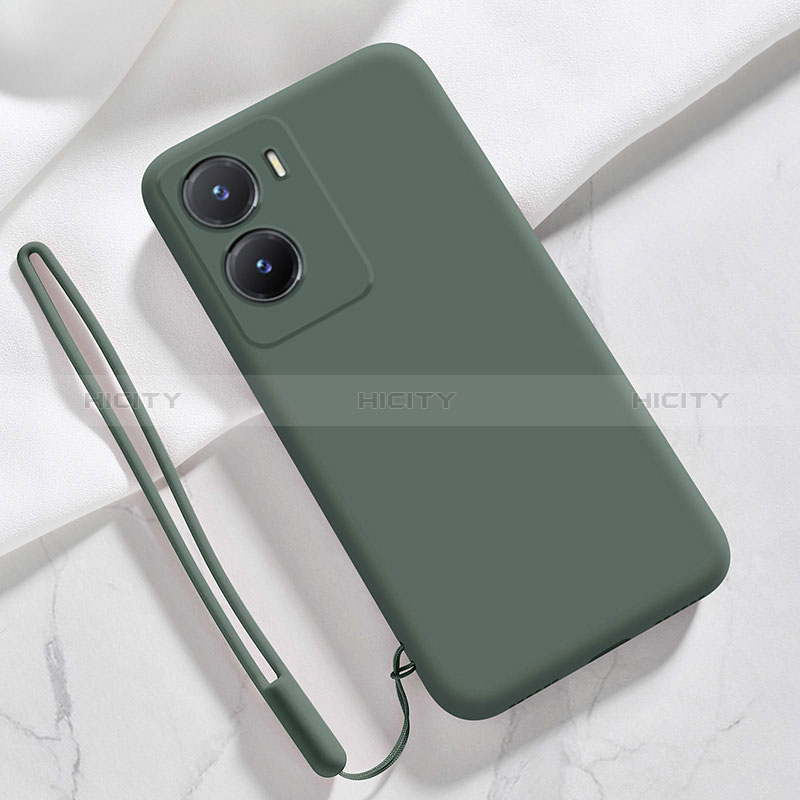 Custodia Silicone Ultra Sottile Morbida 360 Gradi Cover per Vivo Y35 5G Verde Notte