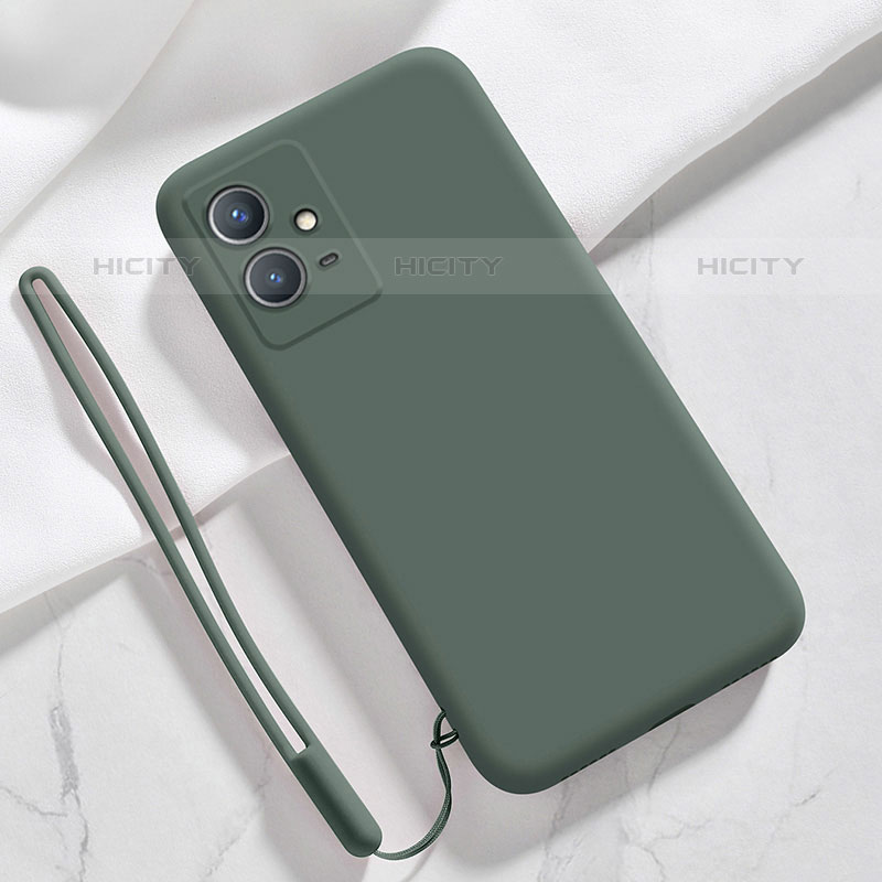 Custodia Silicone Ultra Sottile Morbida 360 Gradi Cover per Vivo Y55 5G Verde Notte