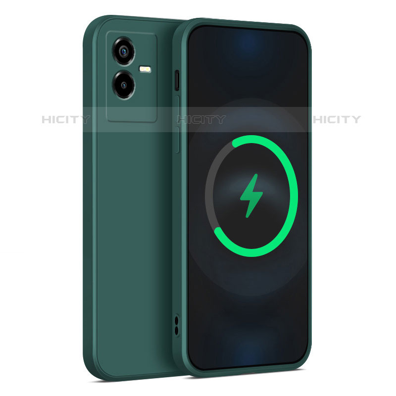 Custodia Silicone Ultra Sottile Morbida 360 Gradi Cover per Vivo Y73t Verde Notte