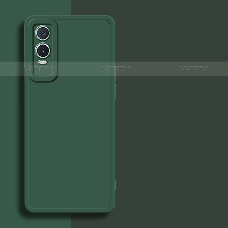 Custodia Silicone Ultra Sottile Morbida 360 Gradi Cover per Vivo Y74s 5G Verde Notte