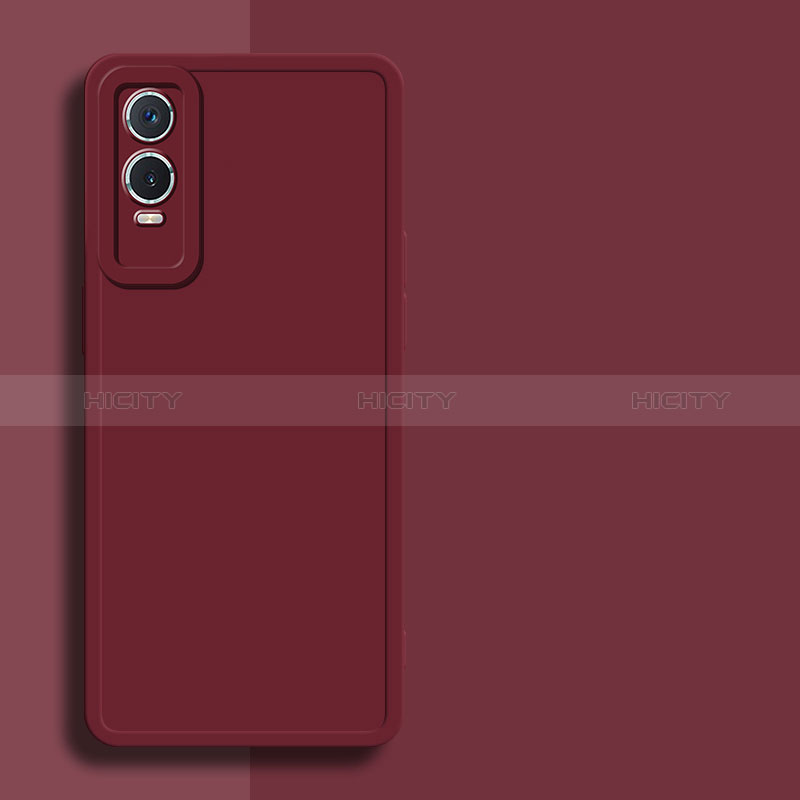 Custodia Silicone Ultra Sottile Morbida 360 Gradi Cover per Vivo Y76s 5G Rosso