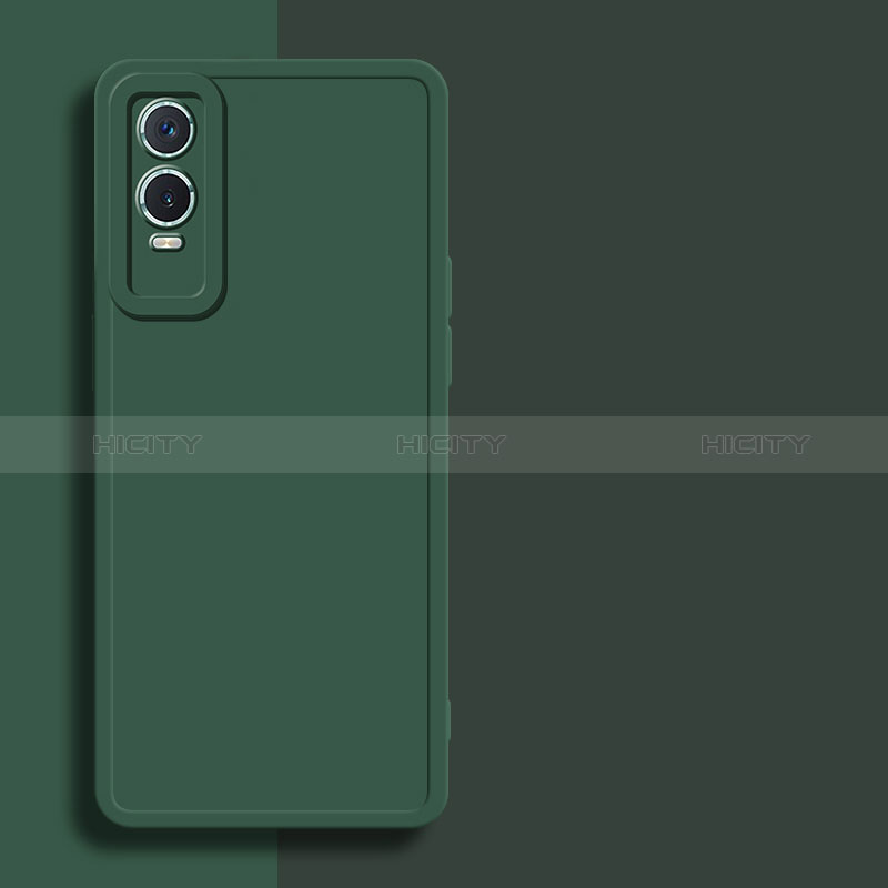 Custodia Silicone Ultra Sottile Morbida 360 Gradi Cover per Vivo Y76s 5G Verde Notte