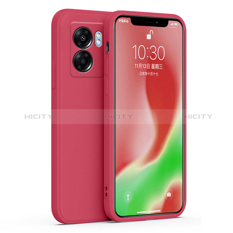 Custodia Silicone Ultra Sottile Morbida 360 Gradi Cover S01 per Oppo A57 5G Rosso