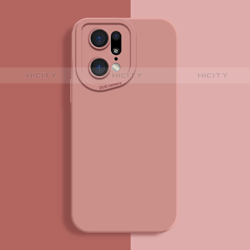 Custodia Silicone Ultra Sottile Morbida 360 Gradi Cover S01 per Oppo Find X5 Pro 5G Rosa