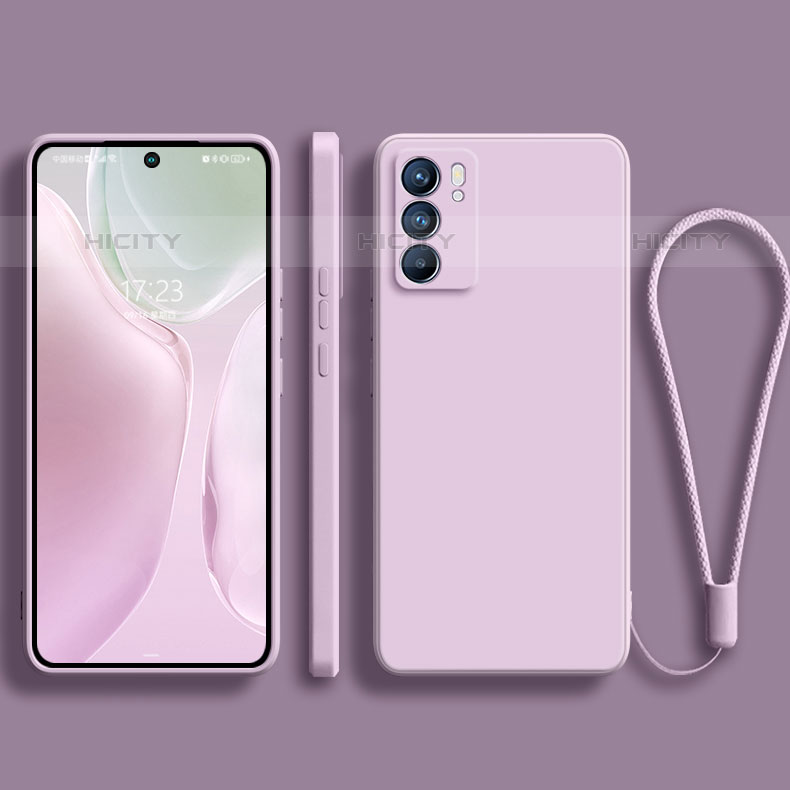 Custodia Silicone Ultra Sottile Morbida 360 Gradi Cover S01 per Oppo Reno6 5G Lavanda