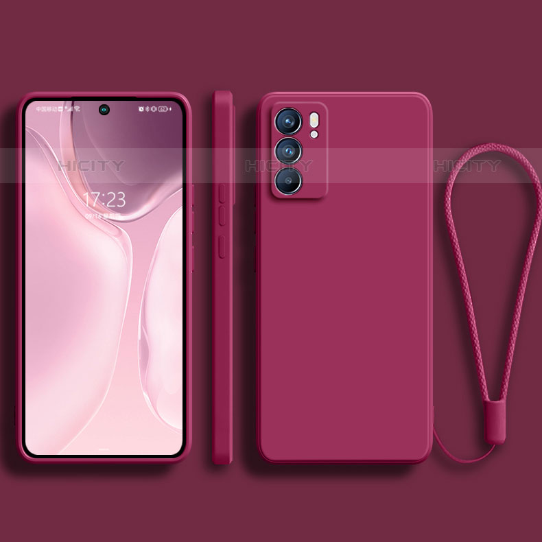 Custodia Silicone Ultra Sottile Morbida 360 Gradi Cover S01 per Oppo Reno6 5G Rosa Caldo