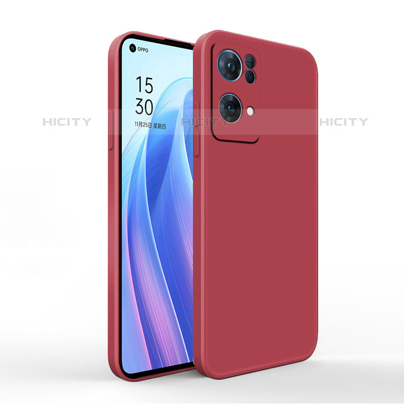 Custodia Silicone Ultra Sottile Morbida 360 Gradi Cover S01 per Oppo Reno7 Pro 5G Rosso